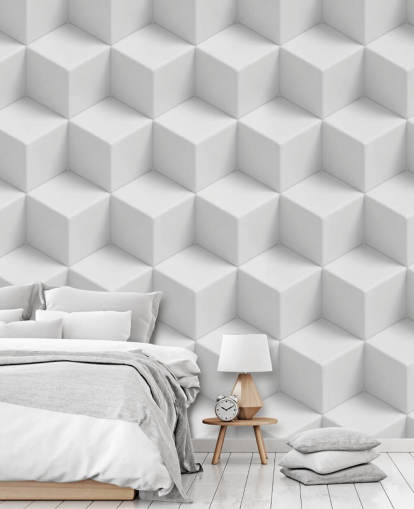 Papel pintado Cubos geométricos 3D Papel pintado Cubos geométricos 3D
