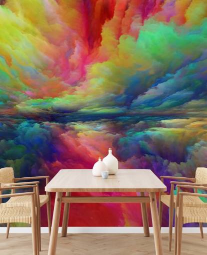 papel pintado nubes coloridas