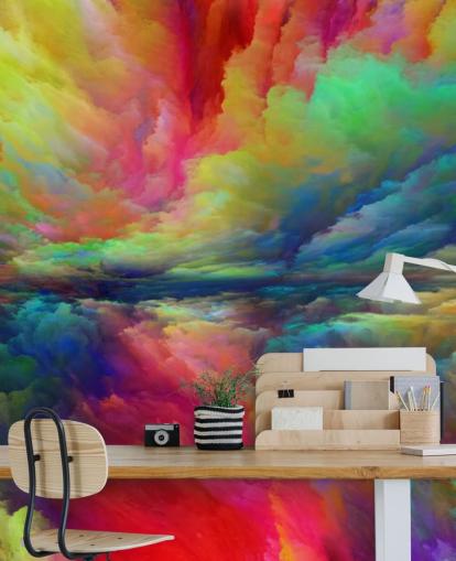 papel pintado nubes coloridas
