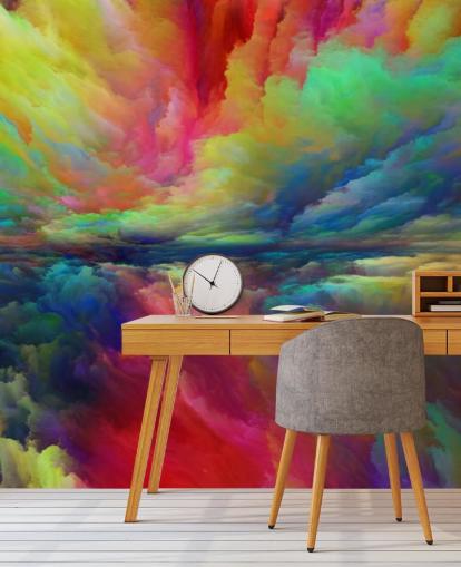 kleurrijke wolken behang
