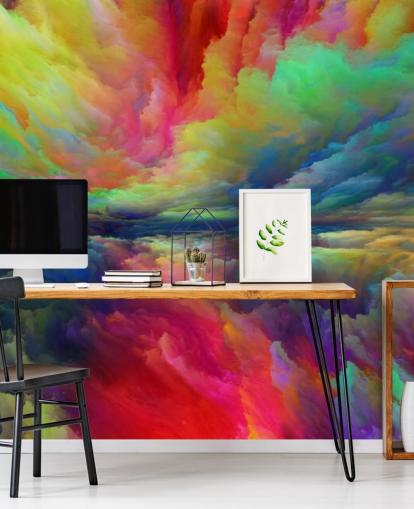 papel de parede colorido nuvens