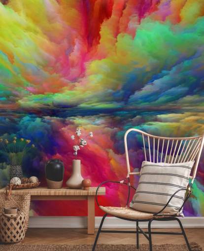 papel pintado nubes coloridas