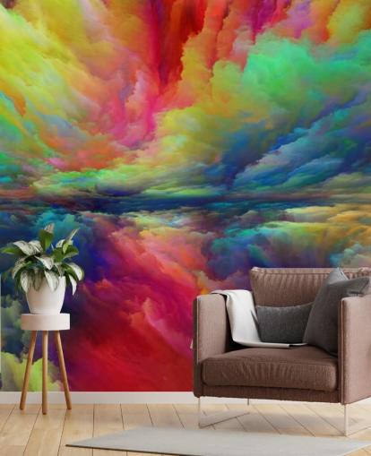 kleurrijke wolken behang
