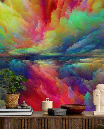 papel pintado nubes coloridas