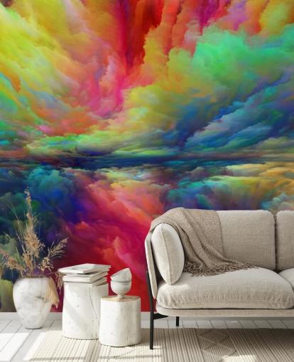 papel pintado nubes coloridas