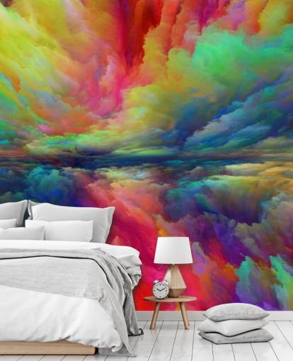 kleurrijke wolken behang