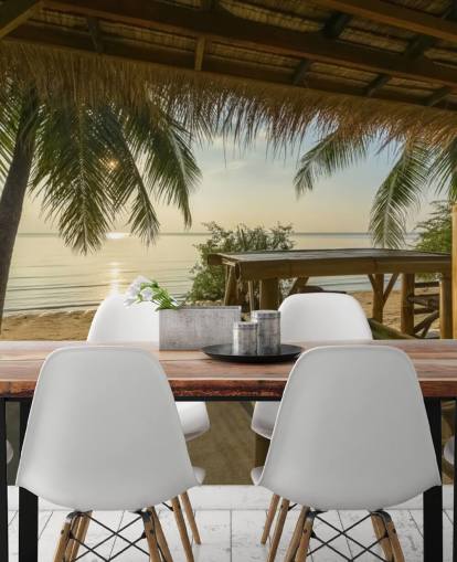 Papel pintado Cabaña en una isla tropical