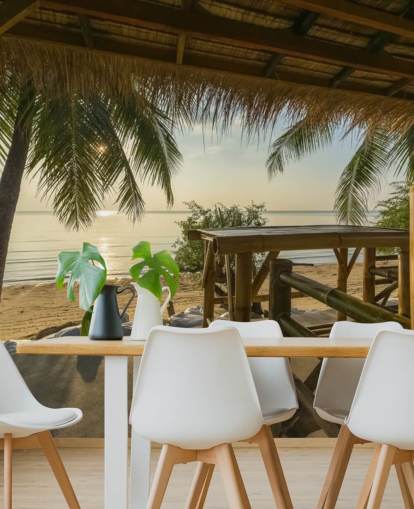 Tropical Island Hut Wallpaper Mural