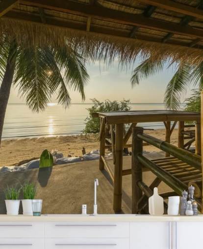 Papel pintado Cabaña en una isla tropical