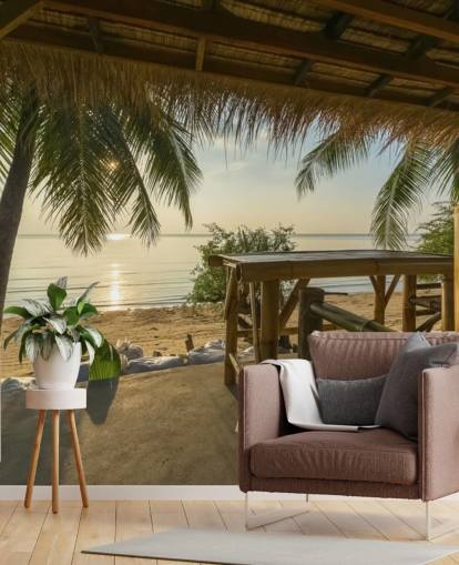 Papel pintado Cabaña en una isla tropical