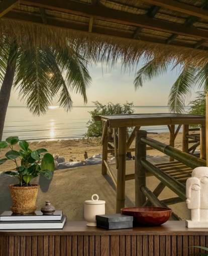 Tropical Island Hut Wallpaper Mural