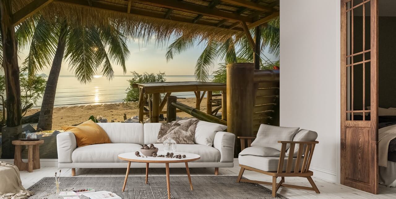 Tropical Island Hut Wallpaper Mural Wallsauce AU