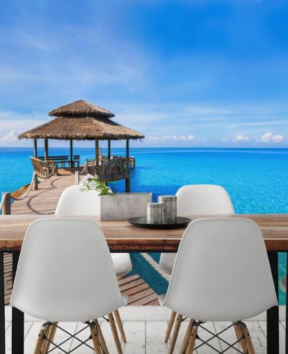 Boardwalk to the Pier Wallpaper Mural Boardwalk to the Pier Wallpaper Mural