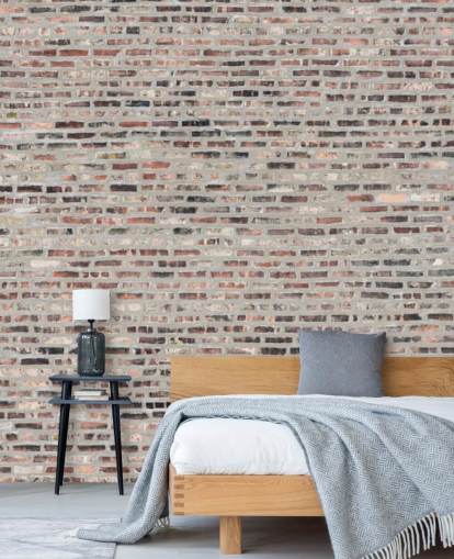 Grey and Brown Brick Wallpaper Mural