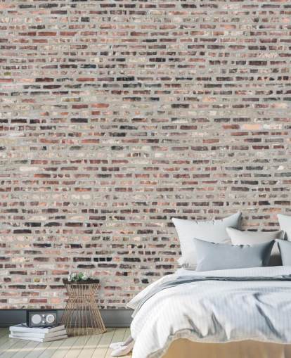 Grey and Brown Brick Wallpaper Mural