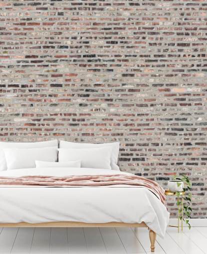 Grey and Brown Brick Wallpaper Mural
