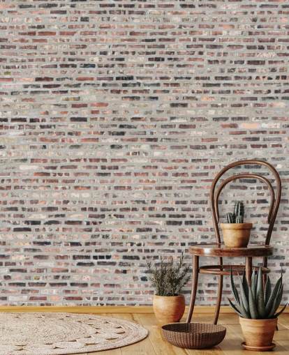 Grey and Brown Brick Wallpaper Mural