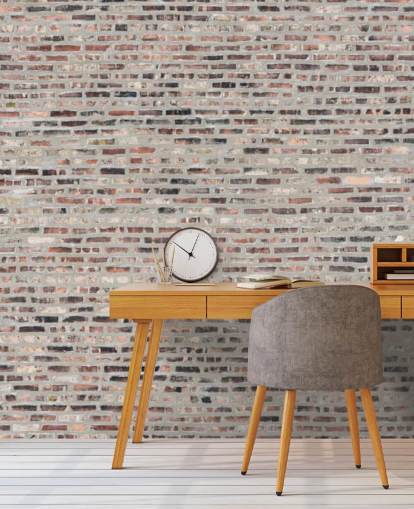 Grey and Brown Brick Wallpaper Mural
