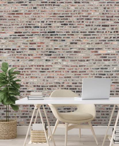 Grey and Brown Brick Wallpaper Mural