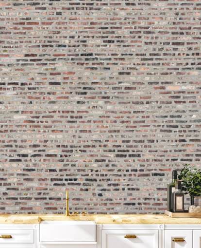 Grey and Brown Brick Wallpaper Mural Grey and Brown Brick Wallpaper Mural