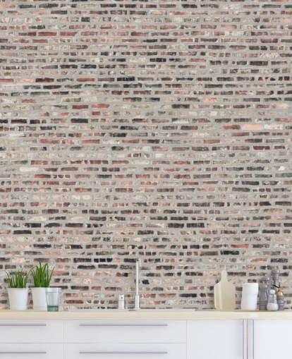 Grey and Brown Brick Wallpaper Mural Grey and Brown Brick Wallpaper Mural
