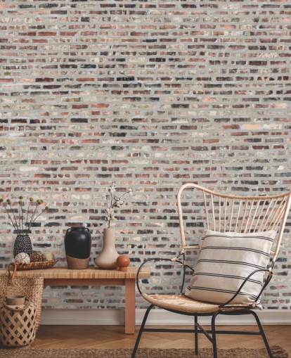 Grey and Brown Brick Wallpaper Mural Grey and Brown Brick Wallpaper Mural