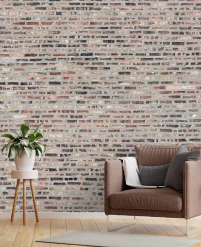Grey and Brown Brick Wallpaper Mural
