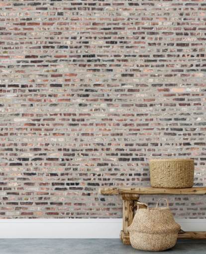 Grey and Brown Brick Wallpaper Mural Grey and Brown Brick Wallpaper Mural