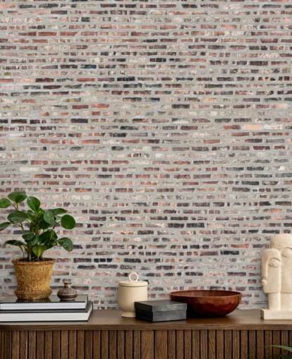 Grey and Brown Brick Wallpaper Mural