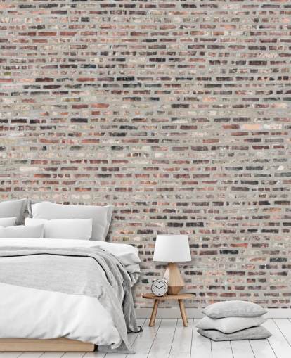 Grey and Brown Brick Wallpaper Mural Grey and Brown Brick Wallpaper Mural