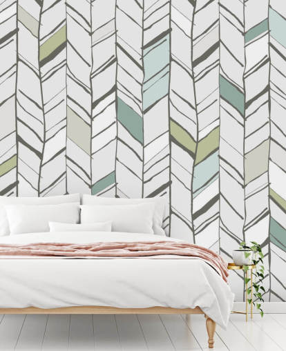 papier peint mural à motif à chevrons personnalisable appelé Hand Drawn Herringbone pour les salons, les bureaux à domicile et les couloirs papier peint mural à motif à chevrons personnalisable appelé Hand Drawn Herringbone pour les salons, les bureaux à domicile et les couloirs