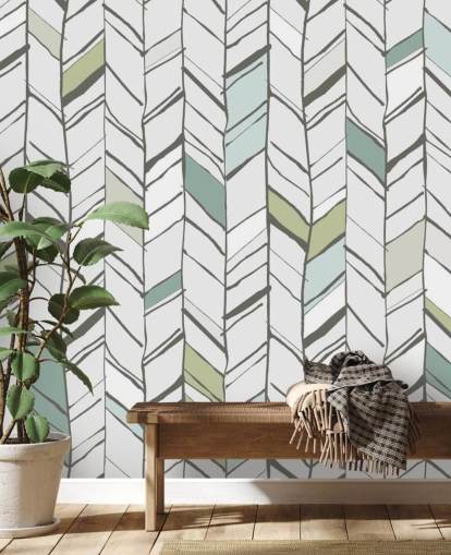 mural de papel pintado personalizable con estampado de espiga llamado Hand Drawn Herringbone para salas de estar, oficinas en casa y pasillos mural de papel pintado personalizable con estampado de espiga llamado Hand Drawn Herringbone para salas de estar, oficinas en casa y pasillos