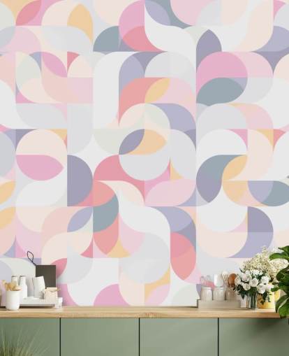 Pastel Cirkulære Geometrisk Baggrund