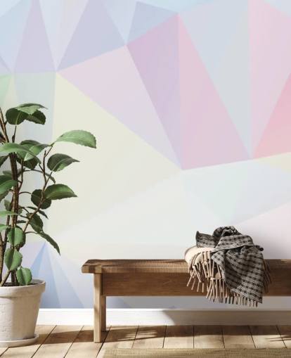 Polygon licht pastel behang