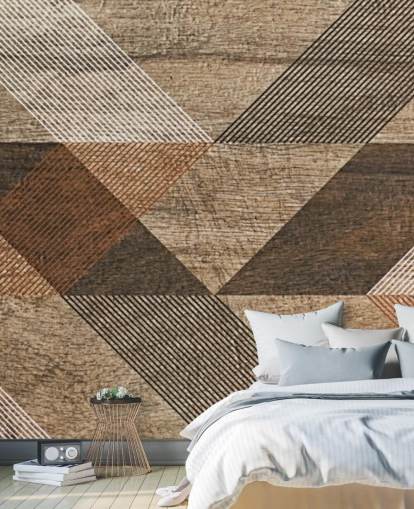 Decorazione murale con piastrelle marroni e grigie