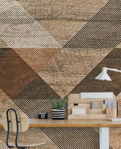 Decorazione murale con piastrelle marroni e grigie