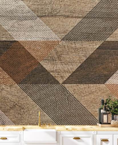 Brown and Grey Tile Geometric Mural Brown and Grey Tile Geometric Mural
