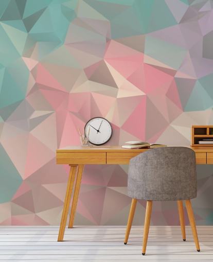 Tapeten-Wandbild „Pastellblau und Pink Tapeten-Wandbild „Pastellblau und Pink