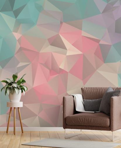 Pastel Blue and Pink Wallpaper Mural