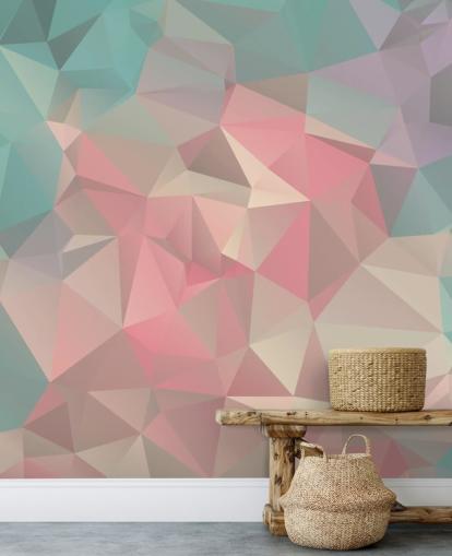 Pastel Blue and Pink Wallpaper Mural