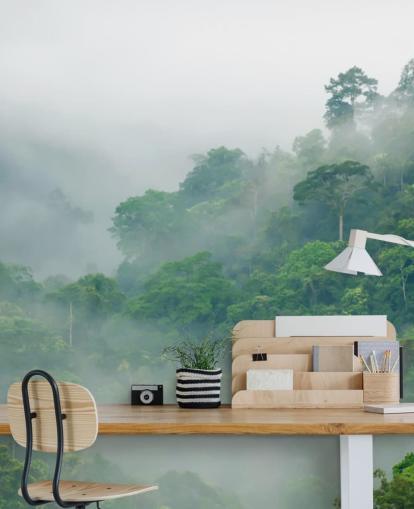 tåget træer i regnskov tapet tåget træer i regnskov tapet