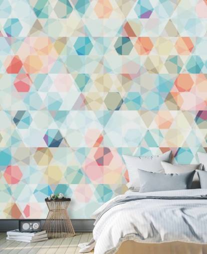 Pastel Kalejdoskop Tapet Mural