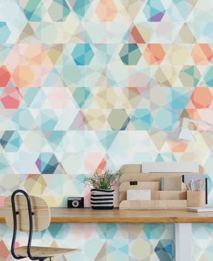 Pastel Kalejdoskop Tapet Mural