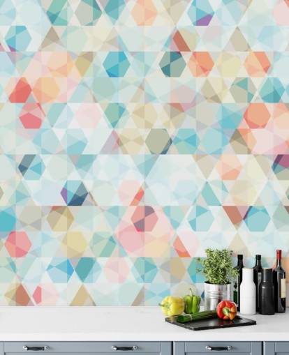 Pastel Kalejdoskop Tapet Mural