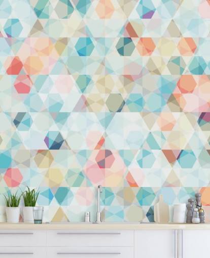 Pastelli Kaleidoskooppi Taustakuva Mural