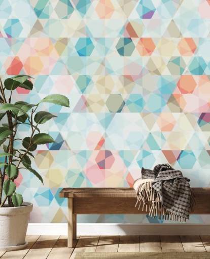 Pastel Kalejdoskop Tapet Mural