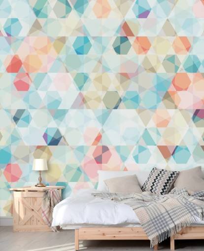 Pastell Kaleidoskop Bakgrunn Mural Pastell Kaleidoskop Bakgrunn Mural