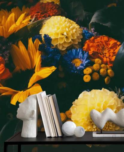 Burnt Orange and Yellow Flowers Wallpaper Burnt Orange and Yellow Flowers Wallpaper