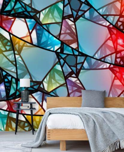 Bunte abstrakte Glasfenster Tapete