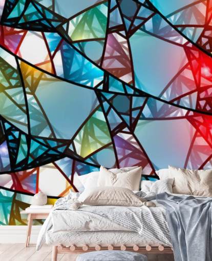 Colourful Abstract Stained Glass Window Wallpaper